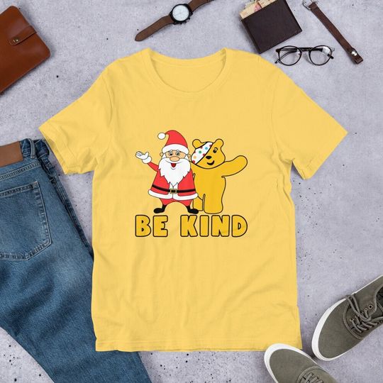 Discover Be Kind Santa Claus With Spotty Pudsey Bear T-Shirt