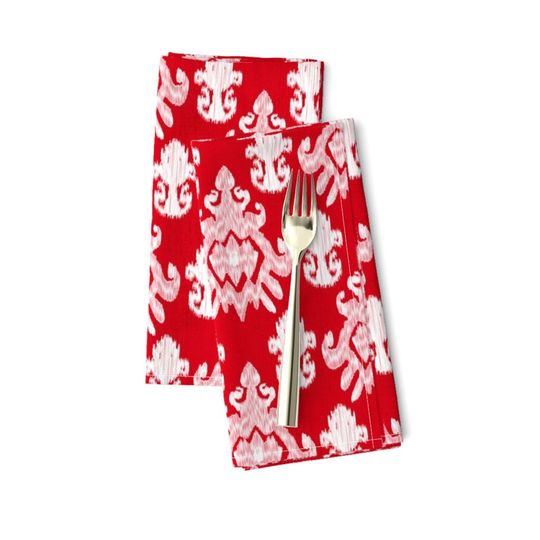 Discover Christmas Ikat Red White Ikat Napkins