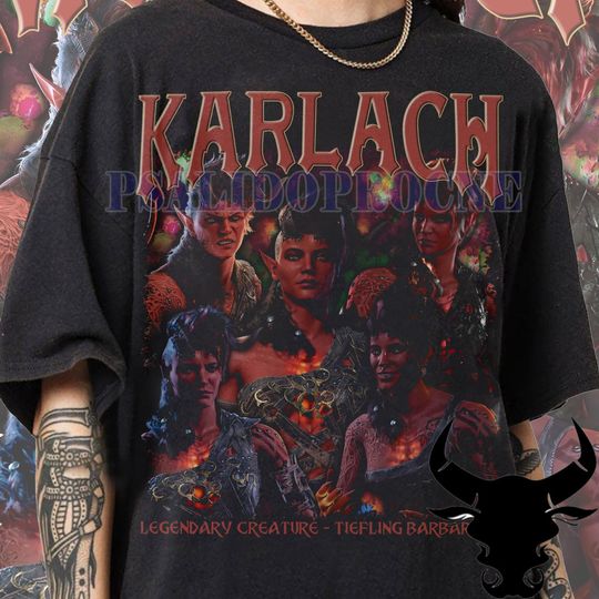 Discover Vintage 90s Graphic Style Karlach Baldurs Gate 3 T-Shirt, Karlach Baldurs Gate 3 Shirt