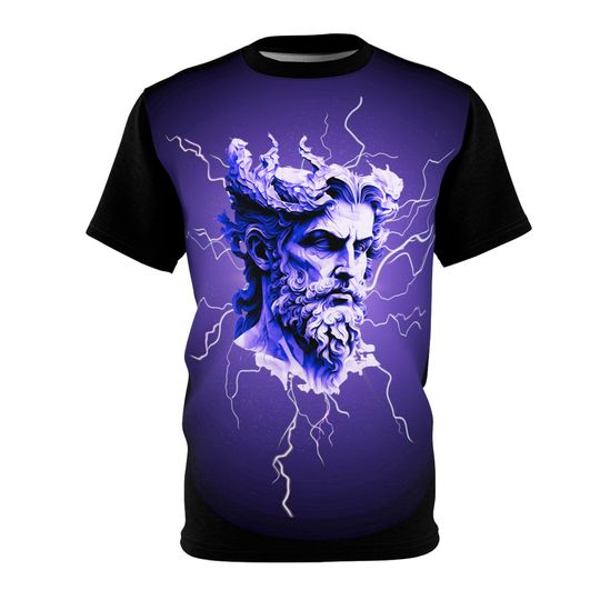 Discover Zeus Amethyst Greek Gods Series - Unisex Cut & Sew Tee with Lightning