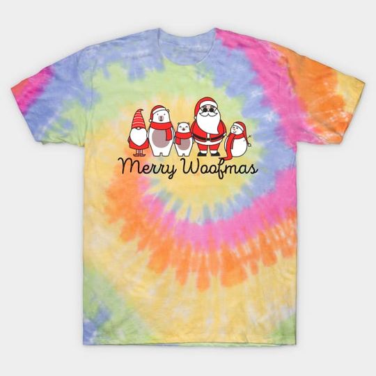 Discover Merry Woofmas Dog Lover Christmas Tie Dye T-Shirt