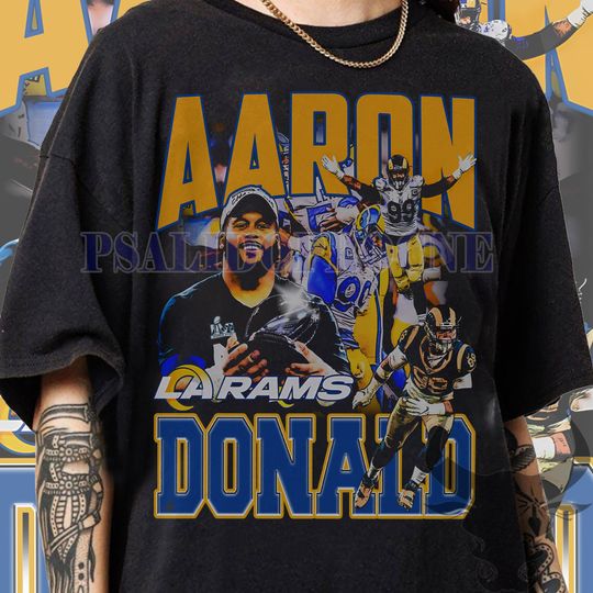 Discover Vintage 90s Graphic Style Aaron Donald T-Shirt, Aaron Donald Vintage Tee, American Football Gift