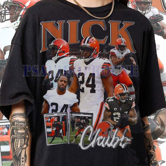 Discover Vintage 90s Nick Chubb Graphic T-Shirt - Ideal Gift for Football Lovers