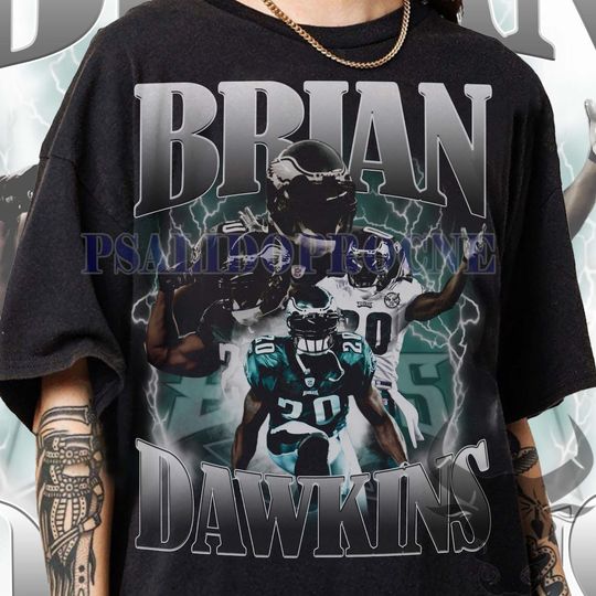 Discover Vintage 90s Graphic Style Brian Dawkins T-Shirt, Brian Dawkins Vintage Tee, American Football Gift