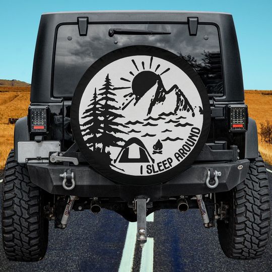 Discover I Sleep Around Camping Spare Tire Cover