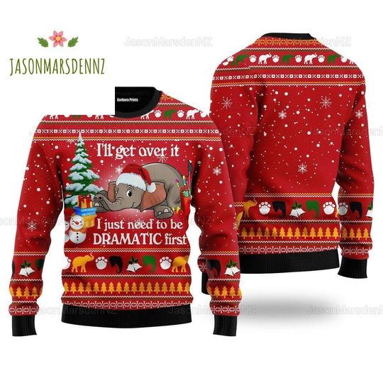 Discover Christmas Elephant Ugly Sweater