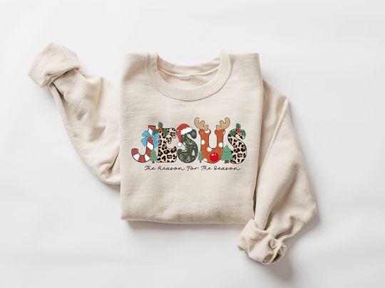 Discover Christmas Jesus Sweatshirt, Jesus Is The Reason For The Season Sweatshirt
