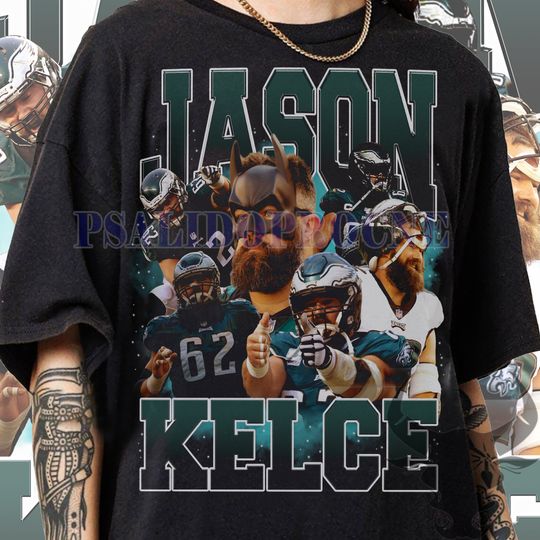 Discover Vintage 90s Graphic Style Jason Kelce T-Shirt, Jason Kelce Vintage Tee, American Football Gift