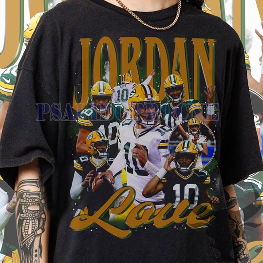 Discover Vintage 90s Graphic Style Jordan Love T-Shirt, Jordan Love Vintage Tee, American Football Gift