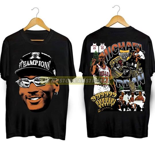 Discover Michael Jordan 90s Vintage Bootleg Style Basketball T-Shirt