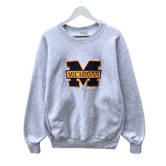 Discover Vintage 90s Michigan Sweatshirt Michigan Crewneck Mackinac Bridge