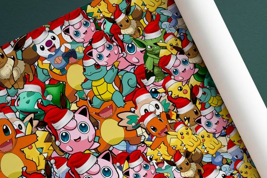 Discover poket mons Christmas Wrapping Paper- Wrapping Paper- poket mons Christmas Gift Wrap