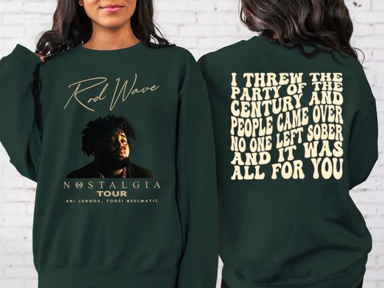 Discover Rod Wave Nostalgia Tour 2 slide Sweatshirt