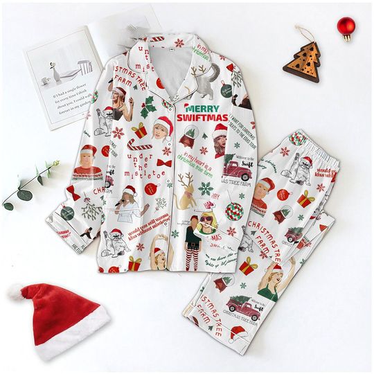 Discover Merry Swiftmas Under The Mistletoe Pajamas Set, Swift Pajamas Set