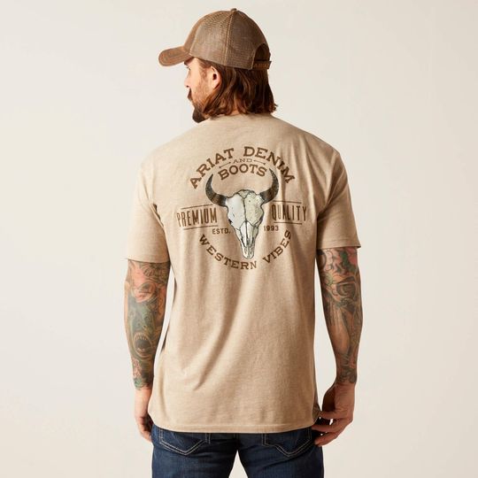 Discover Ariat Men's Bison Skull Short Sleeve Graphic T-Shirt