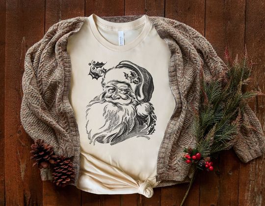 Discover Vintage Santa Face Graphic T-Shirt Collection