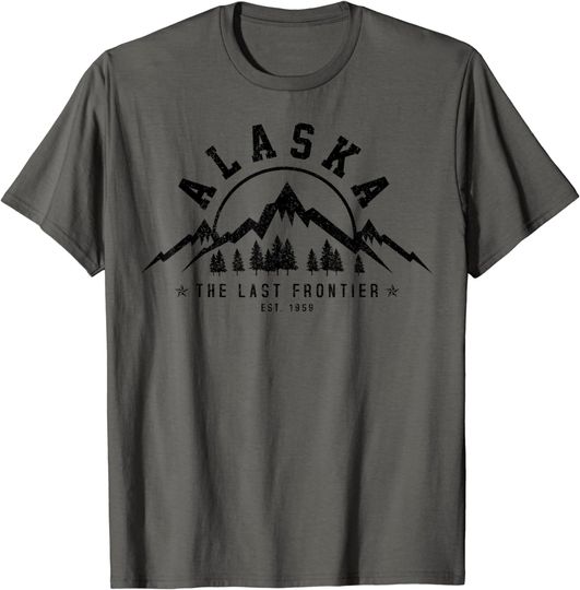 Discover Alaska The Last Frontier Est. 1959 Mountains Nature Gift T-Shirt