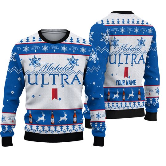 Discover Michelob Ultra Christmas Ugly Sweater Knitted Christmas Sweater