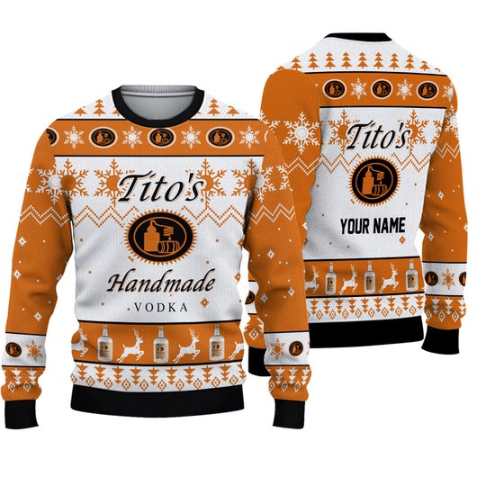Discover Tito's Handmade Vodka Custom Ugly Knitted Christmas 3D Sweater