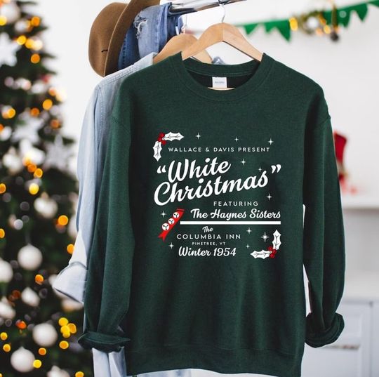 Discover Vintage White Christmas Sweatshirt, Wallace and Davis Sweatshirt