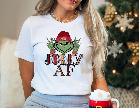 Discover Merry Grin Shirt, Jolly funny character Christmas Party Shirt, jolly AF funny character Shirt,  Is This Jolly Enough Shirt