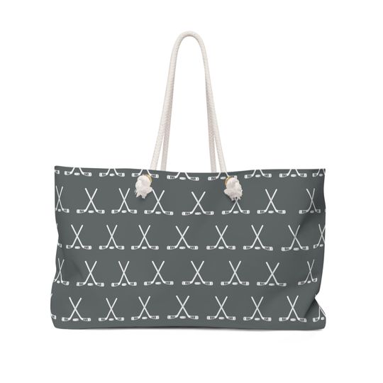 Discover Grey Hockey Sticks Weekender Bag