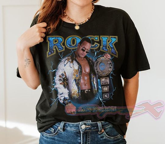 Discover The Rock Vintage Style Shirt, Dwayne Johnson Tee Tops Short Sleeve, Dwayne Johnson Vintage Shirt