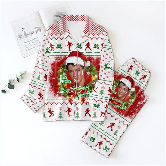 Discover Elvis Christmas Pajamas, Set Elvis Christmas Shirt, Elvis Presley