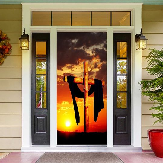Discover Sunrise Cross Self-Adhesive Door Cover Sticker