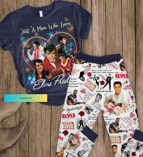 Discover Christmas Elvis Presley Pajamas Set, Elvis Presley Lovers Pajamas, Elvis King Of Rock Pjs