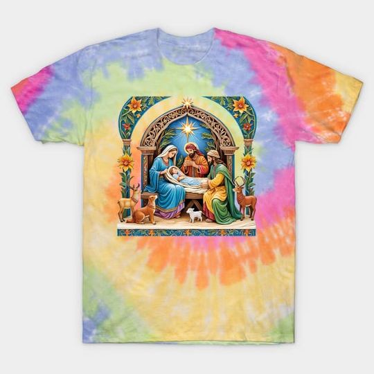Discover Nativity Scene Jesus Christ Christmas Tie dye T-Shirt