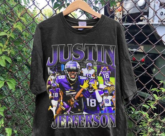 Discover Vintage 90s Graphic Style Justin Jefferson T-Shirt