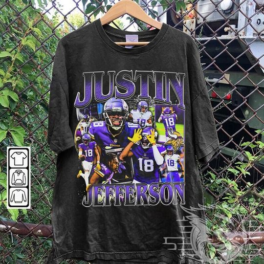 Discover Vintage 90s Graphic Style Justin Jefferson T-Shirt