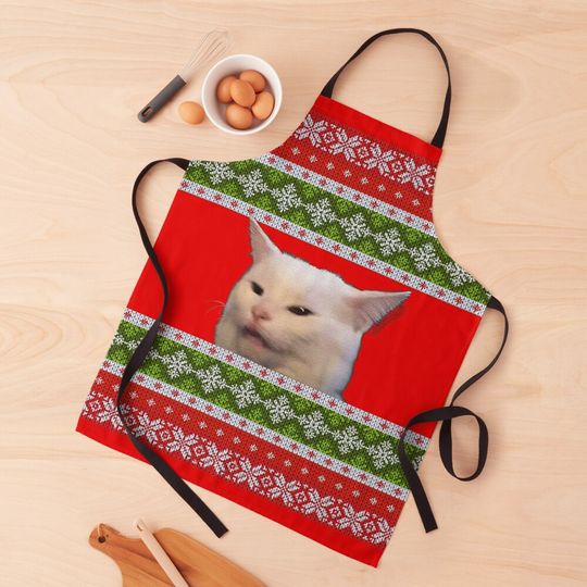 Discover Yelling at Cat Funny Christmas Kitchen Apron