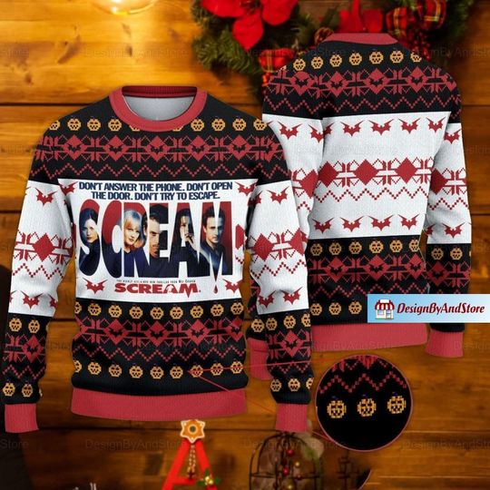 Discover Scream Ghostface Horror Christmas Ugly Sweater
