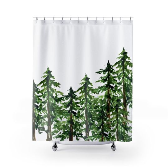Discover Nature shower curtain, Nature lover, Home decor, Bathroom decor, Pine tree shower curtain, Forest, Spa shower curtain