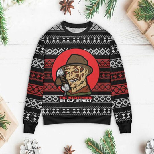 Discover Freddy Krueger Horror Christmas Ugly Sweater
