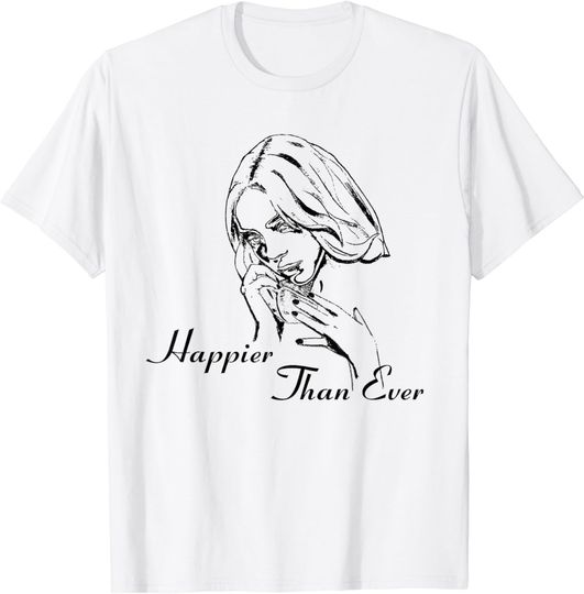 Discover Billie Eilish Happier Than Ever White T-Shirt