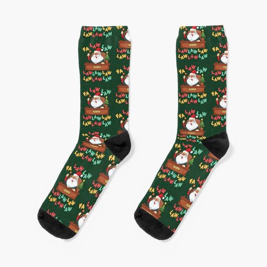 Discover Funny Lawyer Christmas Santa Fa Law Law Socks