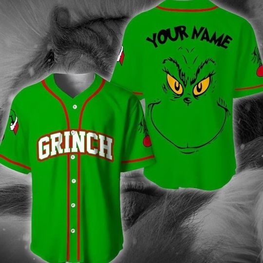Discover Personalized The Gri-nch Baseball Jersey, Gri.nch Face Christmas Shirt