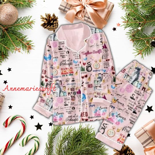 Discover TS Button Down Pajamas Set, 1989 Christmas Pajamas Gift For Fans