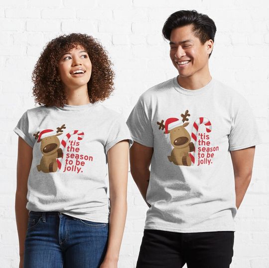 Discover Christmas Tis the Season to be Jolly Reindeer T-Shirt