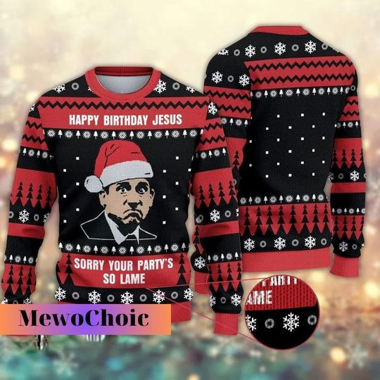 Discover The Office Movie Christmas Sweater, The Office Sweater, Happy Birthday Jesus