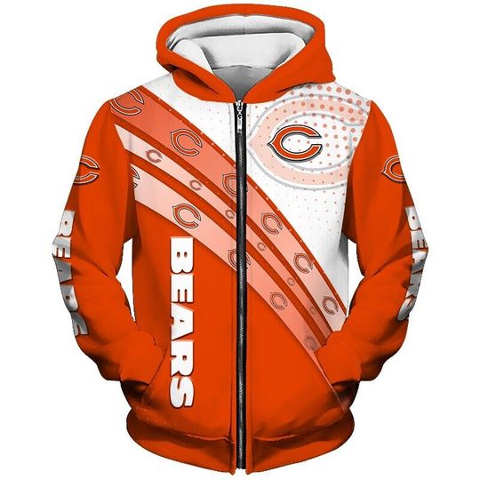Discover Chicago Bears Football Hoodie, 3D Zip Hoodie