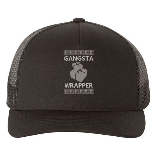 Discover Gangsta Wrapper Ugly Christmas Sweater Trucker Hat