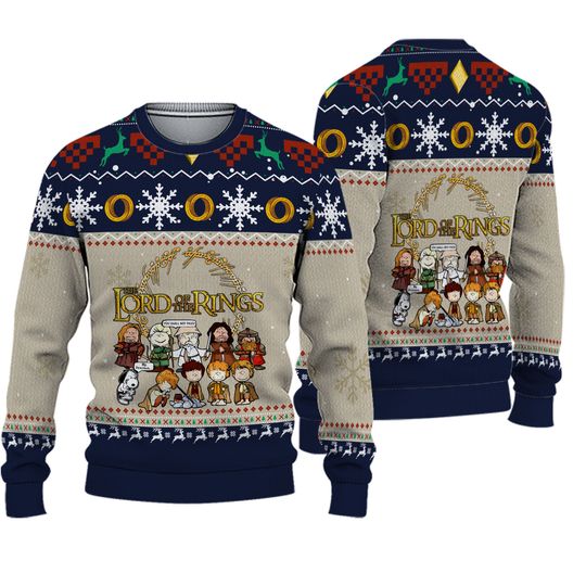 Discover Snoopy The Lord of the Rings Ugly Knitted Christmas 3D Sweater