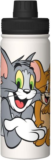 Discover Tom and Jerry Stainless Steel Water Bottles Sports Lid