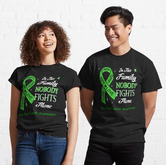 Discover In This Family Nobody Fights Alone Bile Duct Cancer Awareness T-Shirt