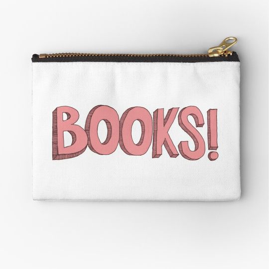 Discover Books! in Pink Zipper Pouch