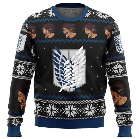 Discover AO Titan Survery Corps Christmas Ugly Sweater, Anime Sweatshirt